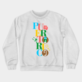 Puerto Rico Boricua Symbols Tropical Colors Crewneck Sweatshirt